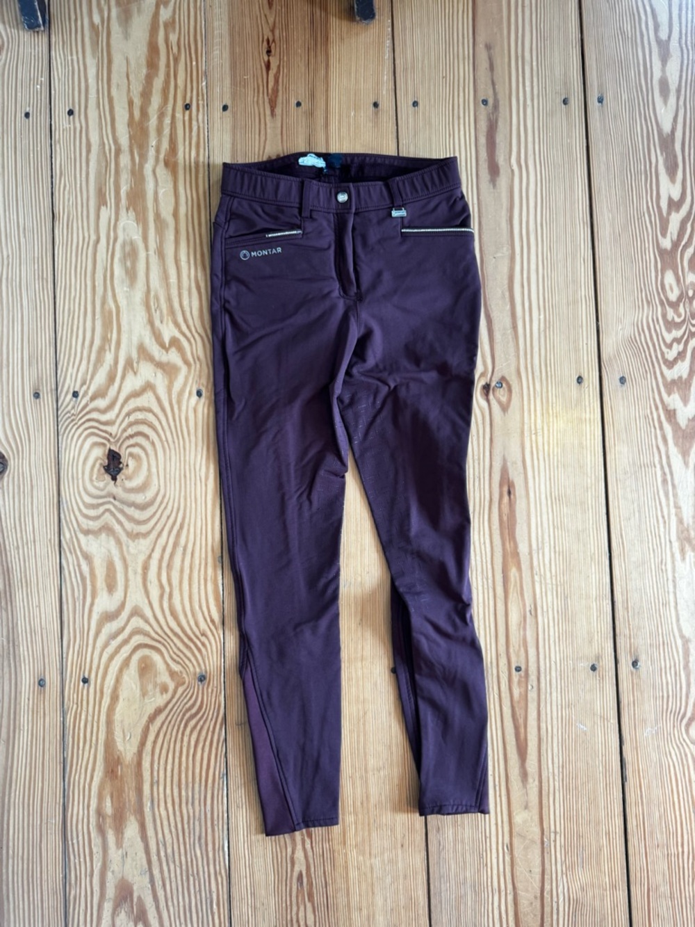 Montar Burgundy Riding Breeches with Zip Pockets